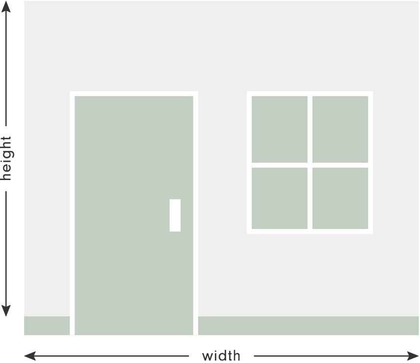 Learn how to measure on walls with doors or windows.